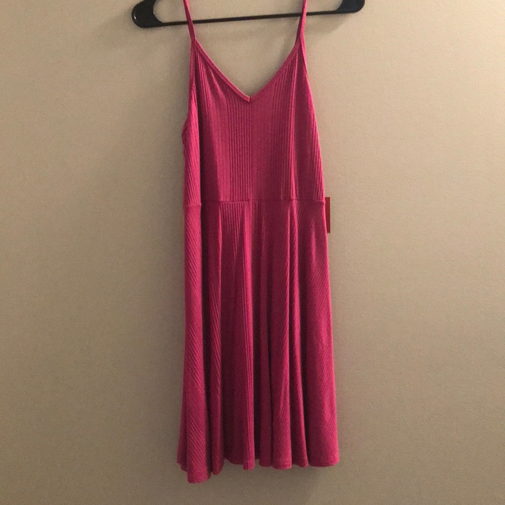 Pink dress.